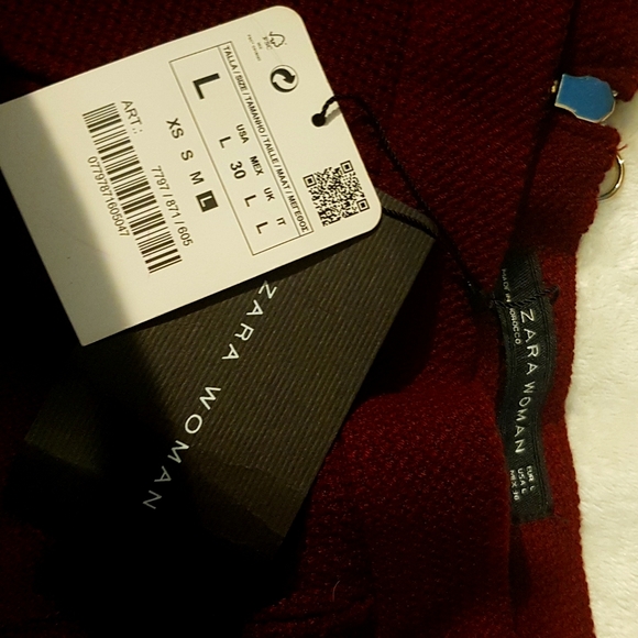 Zara Burgundy Skater Skirt - Picture 3 of 4